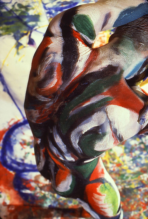 Sinew 18, 1992.  Bodypaint and photo by Fred Hatt.