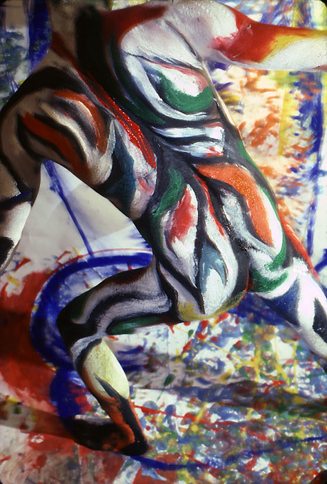 Sinew 23, 1992.  Bodypaint and photo by Fred Hatt.