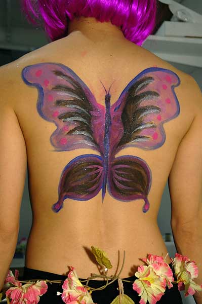 fredhatt-butterfly Papillon, 2005, bodypaint and photo by Fred Hatt