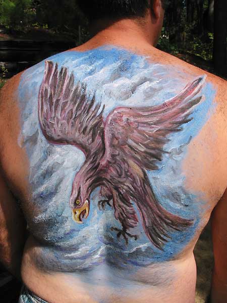 fredhatt-eagle Eagle, 2002, bodypaint and photo by Fred Hatt