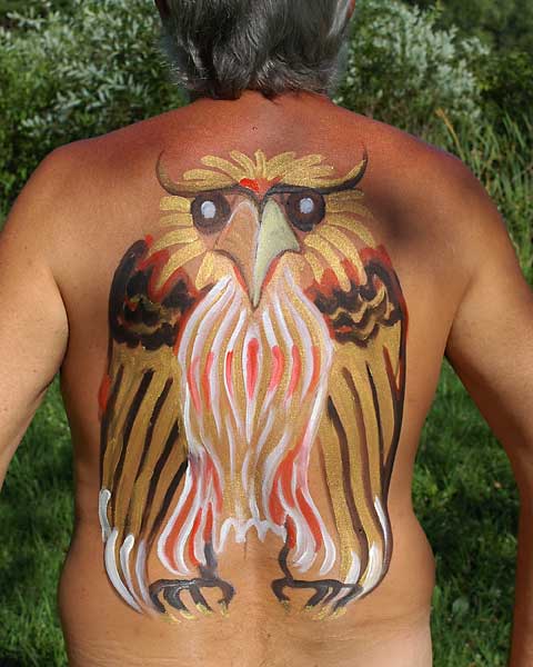 fredhatt-falcon Falcon, 2005, bodypaint and photo by Fred Hatt