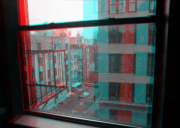 Rainy Window, 1993, stereo photo by Fred Hatt
