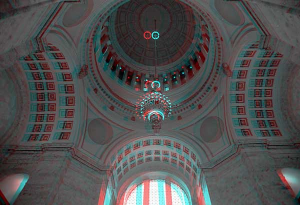 State House Dome, 1993, stereo photo by Fred Hatt