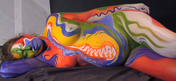 Side, 2001, bodypaint and photo by Fred Hatt