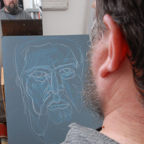 fredhatt-2009-self-0430 Self, 2009, by Fred Hatt, in progress at 4:30