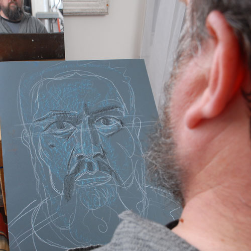 fredhatt-2009-self-0730 Self, 2009, by Fred Hatt, in progress at 7:30