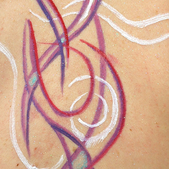 Arcs (detail), 2005, body painting and photo by Fred Hatt