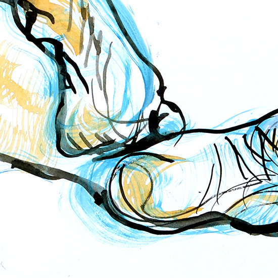 Centered on the Feet (detail), 2012, by Fred Hatt